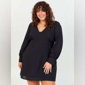 Black Long Sleeve Mini Dress